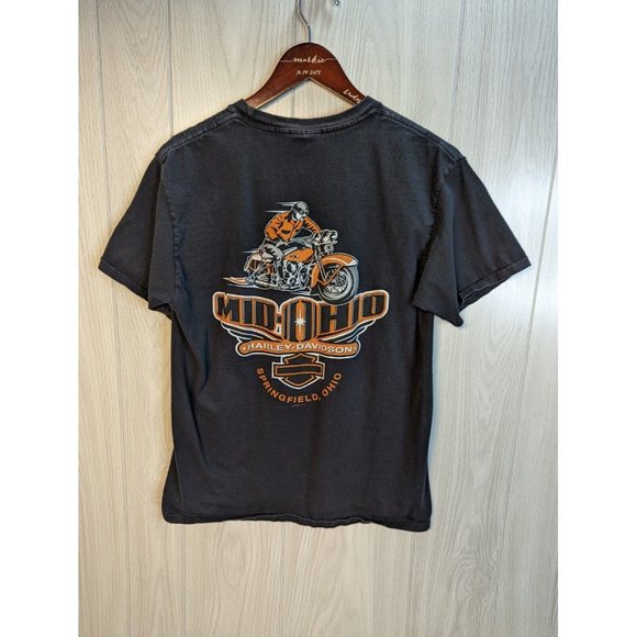 Harley Davidson Shirt Springfield Ohio Earl Medium M Hog Front/Back Graphics - Picture 3 of 8